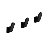 RUHTEUO Appendi abiti per muro Space Gancio Appendiabiti in Alluminio Verniciato Porta Accappatoio a Parete Ganci adesivi cucina(3 pieces black)