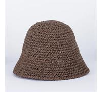RUHTEUO Cappelli a secchiello in paglia intrecciata fatti a mano in tinta unita for le donne Cappellini da spiaggia vuoti estivi Cappello sole pieghevole for snapback all'aperto(12)
