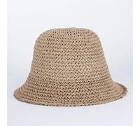 RUHTEUO Cappelli a secchiello in paglia intrecciata fatti a mano in tinta unita for le donne Cappellini da spiaggia vuoti estivi Cappello sole pieghevole for snapback all'aperto(01)