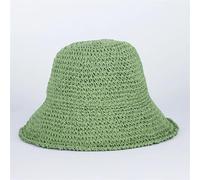 RUHTEUO Cappelli a secchiello in paglia intrecciata fatti a mano in tinta unita for le donne Cappellini da spiaggia vuoti estivi Cappello sole pieghevole for snapback all'aperto(08)