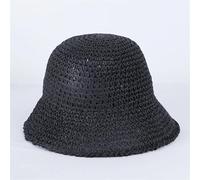 RUHTEUO Cappelli a secchiello in paglia intrecciata fatti a mano in tinta unita for le donne Cappellini da spiaggia vuoti estivi Cappello sole pieghevole for snapback all'aperto(03)