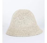 RUHTEUO Cappelli a secchiello in paglia intrecciata fatti a mano in tinta unita for le donne Cappellini da spiaggia vuoti estivi Cappello sole pieghevole for snapback all'aperto(02)
