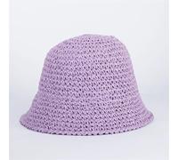 RUHTEUO Cappelli a secchiello in paglia intrecciata fatti a mano in tinta unita for le donne Cappellini da spiaggia vuoti estivi Cappello sole pieghevole for snapback all'aperto(05)