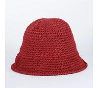 RUHTEUO Cappelli a secchiello in paglia intrecciata fatti a mano in tinta unita for le donne Cappellini da spiaggia vuoti estivi Cappello sole pieghevole for snapback all'aperto(06)