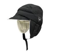 RUHTEUO Cappello bomber in cotone leggero da esterno con protezione for le orecchie, caldo invernale antivento addensato per il motociclismo(Black)