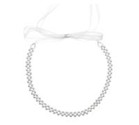 RUHTEUO Cintura nuziale Cintura da sposa con perle scintillanti retrò, sottile, lunga, catena, cinturino vita, nastro strass e Cintura gioiello donna(Style A)