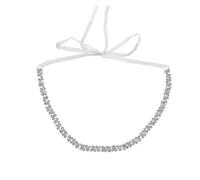 RUHTEUO Cintura nuziale Cintura da sposa con perle scintillanti retrò, sottile, lunga, catena, cinturino vita, nastro strass e Cintura gioiello donna(Style B)