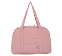 RUHTEUO Composite Fabric Large Capacity Tote Bag Solid Color Zipper Versatile Fashion Handbag Soft Popular Shoulder per Uomo Donna Viaggio Fitness Piscina Yoga(Pink)