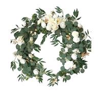 RUHTEUO Ghirlanda di Fiori Artificiali Ghirlande di Fiori Artificiali for centrotavola a Forma Cuore for Decorazioni da Sposa sullo Sfondo Fiori Finti per Decorazioni(Creamy White)
