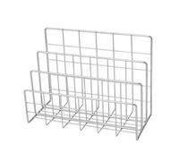 RUHTEUO Libreria in ferro multicolore 3 scomparti Scaffale for libri multiuso Installazione artistica Porta giornali per riviste, libri, giornali(Silver-L)