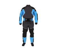 RUHTEUO Muta Uomo Muta Stagna da Kayak A 4 Strati for Uomo, Guarnizioni in Lattice su Collo E Polsi, Doppia Gonna Regolabile, Chiusura A Strappo in Neoprene Muta stagna for Kayak(Blue,M)