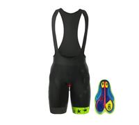 RUHTEUO Pantaloncini da ciclismo da uomo, con bretelle, traspiranti, da mountain bike, con imbottitura in gel, da triathlon, da ciclismo professionale, intimi(Colour 3,S)