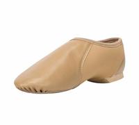 RUHTEUO Scarpe da ballo uomo Scarpa da jazz slip-on unisex con tomaia in pelle PU e elastico circolare for uomo. Scarpe ballo Scarpe da ballo latino americano uomo(Khaki,38.5)