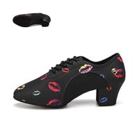 RUHTEUO Scarpe da ballo uomo Scarpe da ballo moderne for feste sala, latino, tango, rumba, scarpe ginnastica rosse/colorate, tacco 5 cm Scarpe da ballo latino americano uomo(Colored Lips,42 (26cm))
