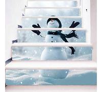 Rui-sy 3D 6pcs Adesivi per scale di Natale Decorazioni per la casa di Natale Adesivi murali Adesivi per scale Adesivi per scale Famiglia Stair Riser Decor-B_Medium