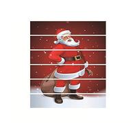 Rui-sy Decorazione natalizia 3D Natale Babbo Natale Modello Decalcomanie per scale Adesivi Xmas Home Decor-Red