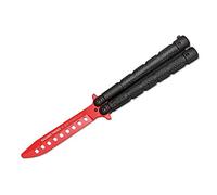 Rui Training Balisong 01RU017 - Coltello da Allenamento Nero - Rosso, Lunghezza Lama: 10 cm