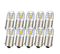 Ruiandsion - 10 lampadine LED BA9S, luce bianca calda, BA9 1895 1891 53 57, 12 V, LED 3030, 2 SMD, sostituiscono le lampadine per interni dell'auto, luce sul tetto, luci mappa, targa, vano