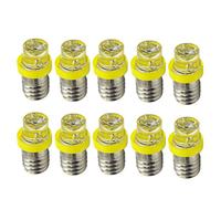 Ruiandsion - 10 lampadine LED E10 da 12 V, attacco E10, colore: Bianco/Blu/Rosso/Verde/Giallo