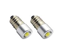 Ruiandsion 2 lampadine LED E10 da 6 V, 1 W, colore bianco, COB, 200 lm, non polarità