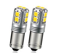 Ruiandsion - 2 luci LED BAY9S Canbus H21W 12-24V, super luminose, Chipset 3030 10SMD, luce bianca 6000 K, per indicatore di direzione auto, luce di retromarcia, senza polarità