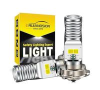 Ruiandsion 2 pezzi P26S Lampadina LED per faro moto, AC/DC 9-85V, bianca, COB, 4 chip SMD LED, per faro moto, senza polarità