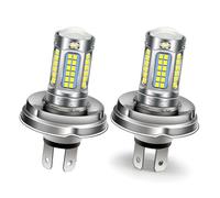 Ruiandsion 2pc P45T R2 H5 Led Lampadine Super Bright 2016 69SMD Chips Lampadina AC/DC 10-30V Hi/Low Beam Lampada per Moto Mop Scooter, Bianco