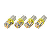 Ruiandsion 4pcs BAY9S H21W LED Lampadina 12V Super Bright 2835 20SMD Chipset Indicatore LED Luce di riserva luci di retromarcia Lampadina, giallo/ambra