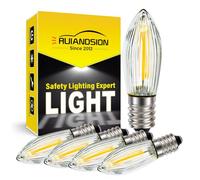 Ruiandsion 5 Pezzi E10 Lampadine a luci a candela a corrente alternata 220V, bianco caldo, con base E10. Lampadina LED per le luci del guardaroba, del giardino, del balcone e per il paesaggio