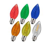 Ruiandsion 6 PZ Lampadine LED C7 Sostitutive Natalizie Multicolore, 0.6W 220V Base Candelabro E12, Lampadine LED Antirottura e a Risparmio Energetico per Luci a Stringa Festive da Interno ed Esterno