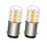 Ruiandsion BA15D 1196 LED Lampadine AC DC 12-24V 2835 21SMD 3000K Bianco caldo LED Lampadine per auto per camper, caravan, barca interna, luci posteriori, non polarità 2PCS