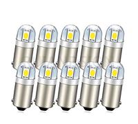Ruiandsion BA9S - Lampadina LED bianca BA9 1895 1891 53 57 12 V, chipset 2SMD, lampadine di ricambio per interni auto, targa, vano portaoggetti, luci (confezione da 10)
