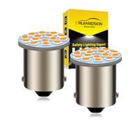 Ruiandsion Confezione da 2 lampadine LED 1156 da 6 V, colore ambrato, 1141 1003 3014 BA15S, chip LED 5050 12SMD, ricambio per luci di retromarcia, indicatori di direzione, fanali posteriori, non