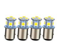 Ruiandsion Confezione da 4 Lampadine LED 1157 6000K Bianco BAY15D P21/5W Versatili AC/DC 6-30V per Luci di Riserva,Freno, Posteriori Illuminazione RV ad Alta Efficienza Energetica Non Polari