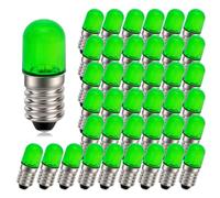 Ruiandsion Confezione da 40 Pezzi Lampadina LED E10 Verde per Illuminazione Progetti Hobby, Lampade Indicatore Esposizioni Decorative 220V