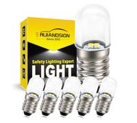 Ruiandsion Confezione da 6 Pezzi Lampadina LED Miniatura E10 Bianca per Indicatore Elettrodomestici Vintage, Sostituzione Luce Notturna a Vite Piccola 220V Non Polarità