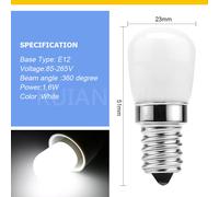Ruiandsion E12 LED Lampadina Frigorifero Luce Da Tavolo 12V 85-265V Bianco/Caldo