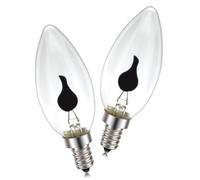 Ruiandsion E14 C35 LED Lampadina a Fiamma 3W, Colore Giallo Caldo con Effetto Scintillante Trasparente, Confezione da 2 per Alberi di Natale, Lava Lamp, Ventilatori da Soffitto, Applique a Muro, 220V