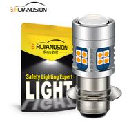Ruiandsion H6M LED Lampadina Motocicletta Faro P15D Guida Lampada 6-30V Ambra
