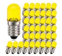 Ruiandsion Lampadina LED E10 Confezione da 40 Pezzi 110V Gialla, Lampadina a Base Miniatura per Modellini Architettonici, Luci Sequenziali da Luna Park, Non Polarità