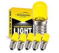 Ruiandsion Lampadina LED E10 Confezione da 6 Pezzi 110V Gialla, Luce Ambra Calda per Radio Vintage, Indicatore Stereo Retro, Non Polarità