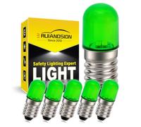 Ruiandsion Lampadina LED E10 Confezione da 6 Pezzi 110V Verde, Lampadina a Vite Miniatura per Indicatore Alimentazione, Radio Vintage, Non Polarità