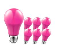 Ruiandsion Lampadina LED E27 9W Equivalente a 60W, Luce A60 GLS ES a Risparmio Energetico, Colore Rosa Tenue, Non Regolabile, per Arredamento Casa, Illuminazione Ristorante, Bar, Confezione da 7