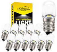 Ruiandsion Lampadine Mini a Vite E10 24V Bianche, Confezione da 12 pezzi, Lampade per alberi di Natale, luci per biciclette, segnali di allarme, indicatori di apparecchiature
