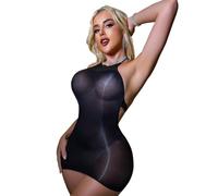 RUIBAVYA Bodystocking da donna, intimo sexy, collant a tutto tondo, Nero , Taglia unica