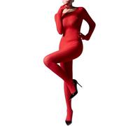 RUIBAVYA Bodystocking Donna Body A Manica Lunga per Tutto Il Corpo Include Guanto A Cinque Dita Body Stockings Nylon Tuta In Velluto 123D Catsuit Sexy