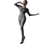 RUIBAVYA Bodystocking Donna Body A Manica Lunga per Tutto Il Corpo Include Guanto A Cinque Dita Body Stockings Nylon Tuta In Velluto 126D Catsuit Sexy