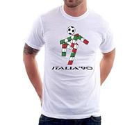 RUIBEITAO Italia 90 World Cup Ciao Mascotte Cotton Mens T-Shirt White M