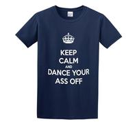 RUIBEITAO Keep Calm And Dance Your Ass off Mens T-Shirt Graphic Tee Navy XL