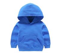 RUIBETYHUA Maglione per bambini per ragazzi e ragazze, in cotone, casual, con cappuccio, a maniche lunghe, da 1 a 7 anni, Blu, 12-18 Monate